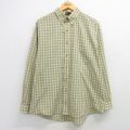 XL★古着 バンヒューセン 長袖 シャツ メンズ ボタンダウン 黄他 イエロー チェック 25mar03 中古 トップス