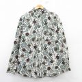 長袖シャツ 鳥 生成り XL | 古着