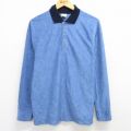 80s 長袖ポロシャツ ネイビー M | 古着