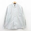 HAGGAR 長袖シャツ ホワイトストライプ XL | 古着
