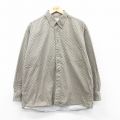 XL★古着 長袖 シャツ メンズ コットン ボタンダウン ベージュ他 カーキ 25mar31 中古 トップス