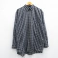 90s 長袖シャツ ネイビーチェック XL | 古着
