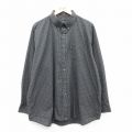 XL★古着 バンヒューセン 長袖 シャツ メンズ 大きいサイズ ロング丈 ボタンダウン 黒他 ブラック チェック 25apr09 中古 トップス