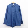 XL★古着 バンヒューセン 長袖 シャツ メンズ 紺 ネイビー 25apr11 中古 トップス