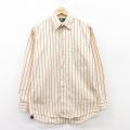 M★古着 長袖 シャツ メンズ 90年代 90s コットン 薄ベージュ他 カーキ ストライプ 25apr11 中古 トップス