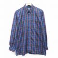長袖シャツ ネイビーチェック L | 古着