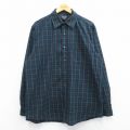 長袖シャツ ブラックチェック XL | 古着