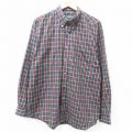 XL★古着 バンヒューセン 長袖 シャツ メンズ ボタンダウン 紺他 ネイビー チェック 25apr25 中古 トップス