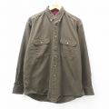 XL★古着 長袖 シャツ メンズ 90年代 90s コットン ボタンダウン カナダ製 茶系 ブラウン 25apr25 中古 トップス