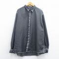 XL★古着 長袖 シャツ メンズ 大きいサイズ ロング丈 グレー 霜降り 25apr25 中古 トップス