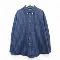 アロー 長袖シャツ ネイビーチェック XL | 古着