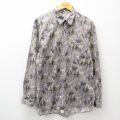 M★古着 長袖 シャツ メンズ 90年代 90s 総柄 イタリア製 グレー他 25may31 中古 トップス