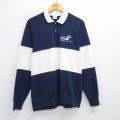 L★古着 長袖 ポロ シャツ メンズ 90年代 90s ALBANY ラグラン USA製 紺他 ネイビー 25jun19 中古 トップス