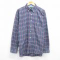 トップス 90s 長袖シャツ ネイビーチェック XL | 古着