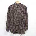 L★古着 長袖 シャツ メンズ 00年代 00s コットン ボタンダウン 濃緑他 グリーン チェック 25jun23 中古 トップス