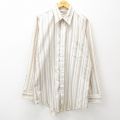 XL★古着 アロー 長袖 シャツ メンズ 90年代 90s ロング丈 薄ベージュ他 カーキ ストライプ 25jun23 中古 トップス