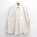 90s 長袖シャツ エンブレム 生成り ベージュ XL | 古着