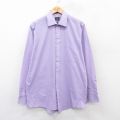 L★古着 アロー 長袖 シャツ メンズ 紫系 パープル チェック 25jun30 中古 トップス
