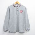M★古着 長袖 ポロ シャツ メンズ NHL デトロイトレッドウィングス グレー アイスホッケー 25jul03 中古 トップス