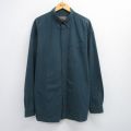 XL★古着 長袖 シャツ メンズ 90年代 90s UTAH 大きいサイズ ロング丈 コットン ボタンダウン 緑 グリーン 25jul03 中古 トップス
