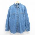XL★古着 ルート66 長袖 シャツ メンズ 00年代 00s 大きいサイズ コットン 紺 ネイビー デニム 25aug08 中古 トップス