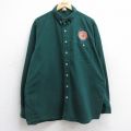 XL★古着 長袖 シャツ メンズ 90年代 90s IBEW 58 大きいサイズ コットン ボタンダウン USA製 緑 グリーン 25aug18 中古 トップス