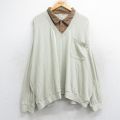 XL★古着 HABAND 長袖 トップス メンズ 大きいサイズ 薄ベージュ カーキ 25aug25 中古
