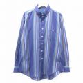 XL★古着 タウンクラフト 長袖 シャツ メンズ 90年代 90s ボタンダウン 紺他 ネイビー ストライプ 25aug30 中古 トップス