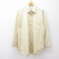 L★古着 アロー 長袖 シャツ メンズ 80年代 80s 黄他 イエロー ストライプ 25sep01 中古 トップス