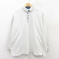 XL★古着 長袖 ポロ シャツ メンズ 00年代 00s コットン 薄グレー 霜降り 25sep01 中古 トップス