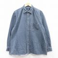 XL★古着 バンヒューセン 長袖 シャツ メンズ 90年代 90s 総柄 大きいサイズ コットン 紺系他 ネイビー 25sep01 中古 トップス