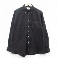 L★古着 バンヒューセン 長袖 シャツ メンズ 90年代 90s コットン 黒系 ブラック ストライプ 25sep08 中古 トップス