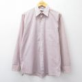 L★古着 バンヒューセン 長袖 シャツ メンズ 90年代 90s 赤他 レッド ストライプ 25sep10 中古 トップス