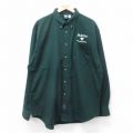 XL★古着 長袖 シャツ メンズ Bluffs Run 大きいサイズ ロング丈 コットン ボタンダウン 濃緑 グリーン 25sep12 中古 トップス