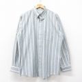 XL★古着 アロー 長袖 シャツ メンズ 90年代 90s ボタンダウン USA製 白他 ホワイト ストライプ 25sep12 中古 トップス