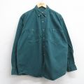 XL★古着 FADED GLORY 長袖 シャツ メンズ 00年代 00s コットン ボタンダウン 緑 グリーン 25sep12 中古 トップス