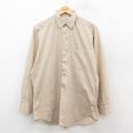 L★古着 長袖 シャツ メンズ 80年代 80s ロング丈 USA製 ベージュ カーキ 25sep24 中古 トップス
