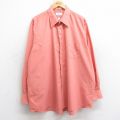 XL★古着 バンヒューセン 長袖 シャツ メンズ 大きいサイズ ロング丈 薄オレンジ系 25sep26 中古 トップス