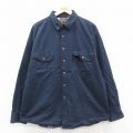 XL★古着 セントジョンズベイ 長袖 シャツ メンズ 大きいサイズ ロング丈 コットン 紺 ネイビー 25sep30 中古 トップス