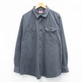 【20%OFF】XL★古着 ラングラー Wrangler 長袖 シャツ メンズ 大きいサイズ ロング丈 濃グレー 霜降り 25oct02 中古 トップス