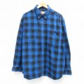 XL★古着 DULUTH TRADING 長袖 シャツ メンズ 大きいサイズ コットン ボタンダウン 紺他 ネイビー チェック 25oct02 中古 トップス