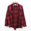 XL★古着 長袖 シャツ メンズ 赤他 レッド チェック 25oct02 中古 トップス