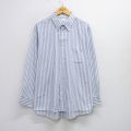 XL★古着 バンヒューセン 長袖 シャツ メンズ 00年代 00s 大きいサイズ 薄紺他 ネイビー ストライプ 25oct03 中古 トップス