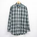 XL★古着 タウンクラフト 長袖 シャツ メンズ 90年代 90s ロング丈 ボタンダウン 緑他 グリーン チェック 25oct03 中古 トップス