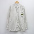 【20%OFF】XL★古着 長袖 シャツ メンズ 00年代 00s ディズニー DISNEY SAFARIS 大きいサイズ ロング丈 コットン ボタンダウン 生成り 25oct08 中古 トップス