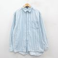 XL★古着 STEFANO 長袖 シャツ メンズ 90年代 90s コットン 薄紺他 ネイビー 25oct17 中古 トップス