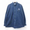 XL★古着 リー Lee 長袖 シャツ メンズ 00年代 00s NFL ニューイングランドペイトリオッツ 大きいサイズ ロング丈 コットン ボタンダウン 紺 ネイビー アメフト スーパーボウル 25oct21 中古 トップス
