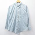 XL★古着 長袖 シャツ メンズ 90年代 90s ボタンダウン USA製 薄緑 グリーン ストライプ 25oct30 中古 トップス