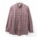 XL★古着 ビューグルボーイ 長袖 シャツ メンズ 00年代 00s コットン ボタンダウン 茶系他 ブラウン チェック 25oct30 中古 トップス