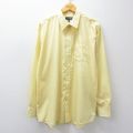 XL★古着 長袖 シャツ メンズ ロング丈 黄 イエロー 25oct30 中古 トップス